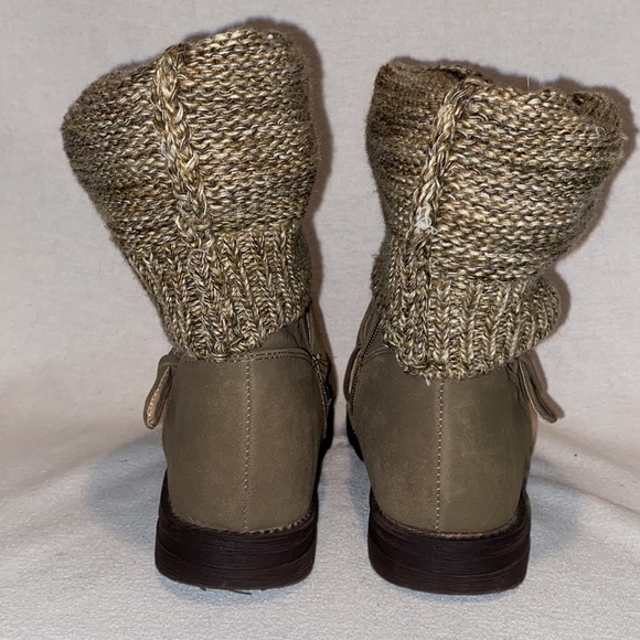 Mukluks Women's Sky Boot with Marl Sweater Knit Cuff Mid Taupe/Brown Size 7 - Picture 4 of 7